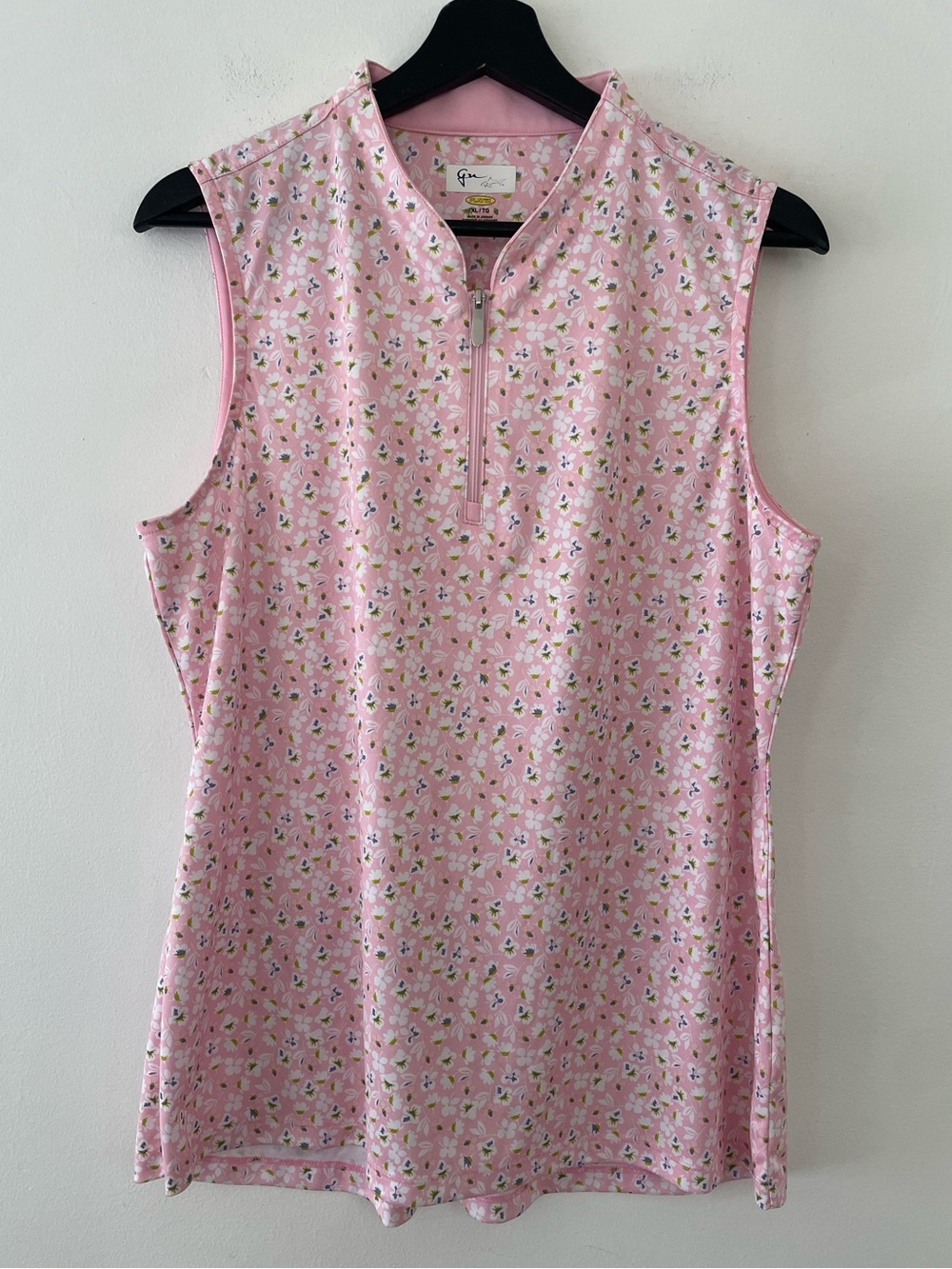 Greg Norman Floral Print Quarter Zip Golf Tank Size XL